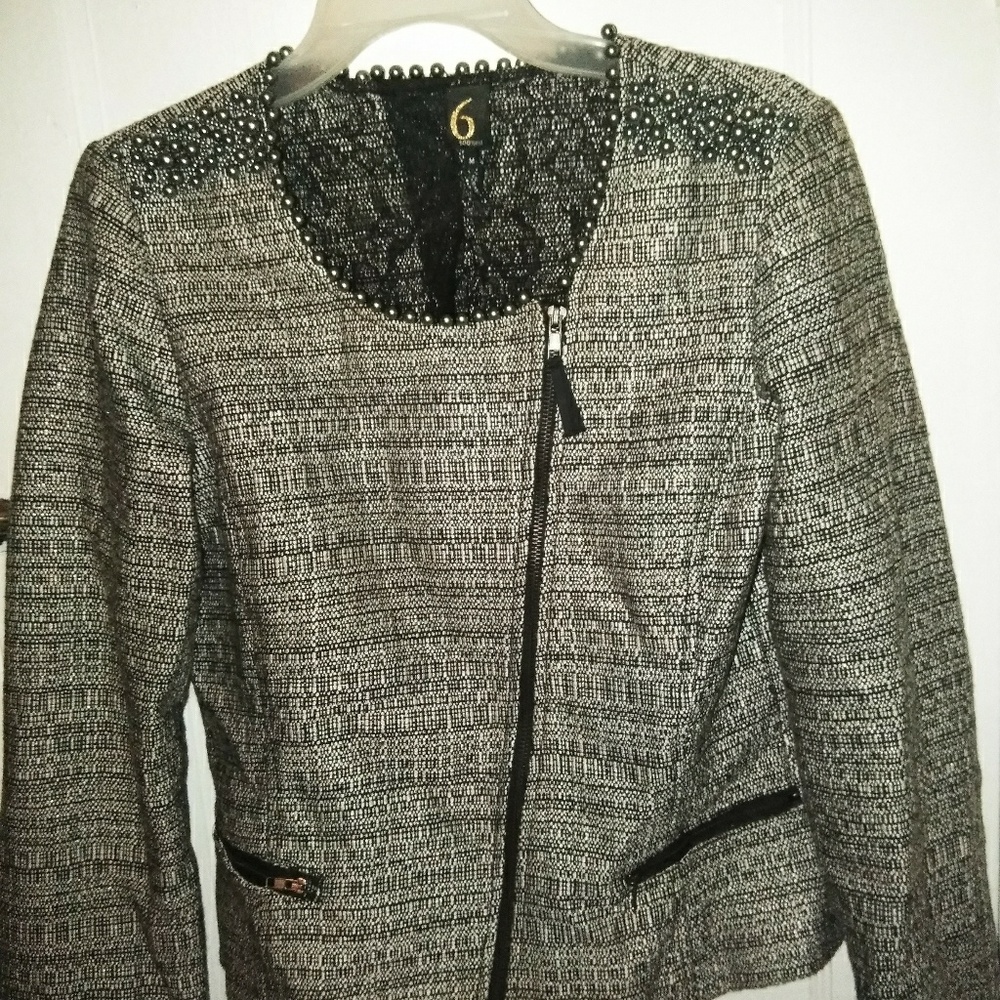 Beaded and Lace blazer